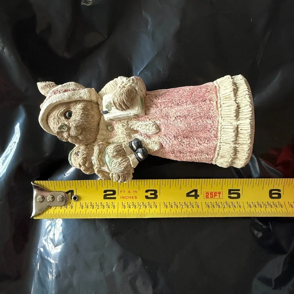 2 Vintage Easter Bunny Family Figurines Set Grandma Cookies United Design USA